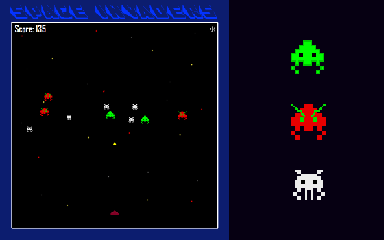 Space invaders screenshot